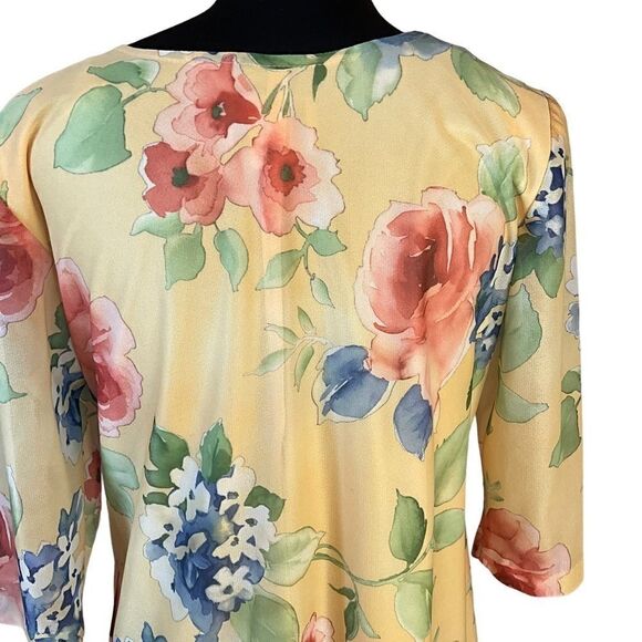 WESTSIDE Clothing Company Dress Size 10P Vintage 1980s Yellow Floral - Picture 9 of 13